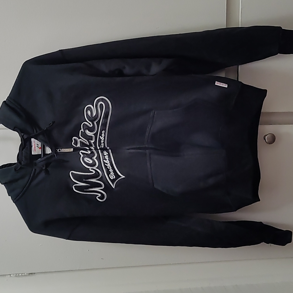 Womens extra small Maine Boothbay Harbor Black Hoodie